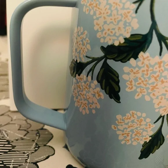 Corkcicle Rifle Paper Co Hydrangea Blue Floral Mug 16oz NWT - Picture 4 of 10